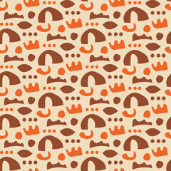 Abstract shapes and spots. Seamless vector pattern. For stationery, websites and web pages, websites, prints, textiles and clothing, home interiors.