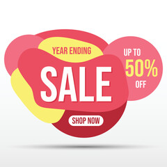Sale offer banner for business discount promotional tag ribbon 