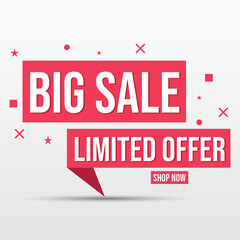 Sale offer banner for business discount promotional tag ribbon 