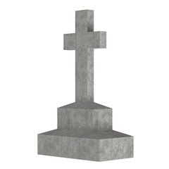 3D rendering illustration of a tombstone