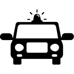 Police Sedan Glyph Vector Icon