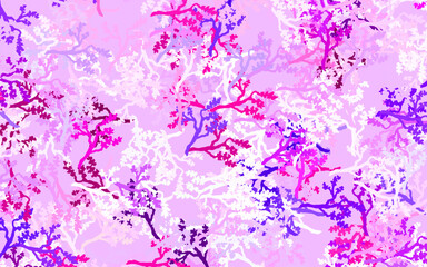 Light Pink vector abstract design with leaves, branches.