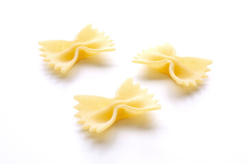 small composition of pasta on white background