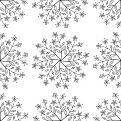 centaury, seamless b-w