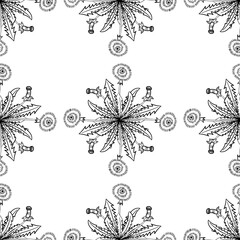 dandelion, seamless b-w