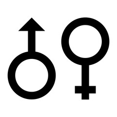 Female and male signs. Sex gender symbol. Gender icon. Vector illustration on white background.