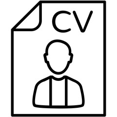 Resume Line Vector Icon