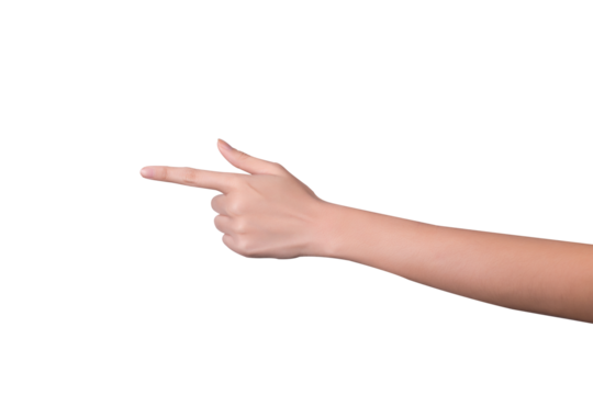 pointer hand, female hand shows with fingers number one