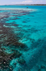 Naklejka na ściany i meble Aerial view Bora Bora French Polynesia South Pacific
