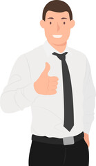 Cartoon daily life people male character man with thumb up gesture