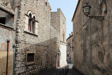 medieval palace (corvaja) in taormina in sicily (italy)