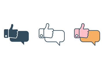Thumbs up line icon. Simple element illustration.  Thumbs up concept outline symbol design.

