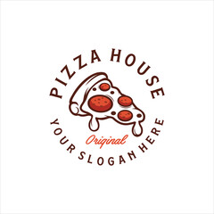 Pizza logo template, Suitable for restaurant and cafe logo