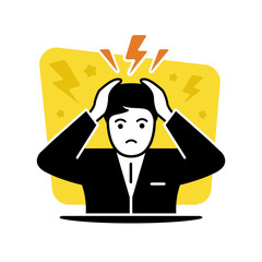 Stress concept or anxiety symbol