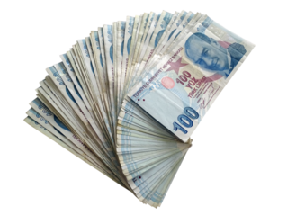a pack of hundred Turkish liras png