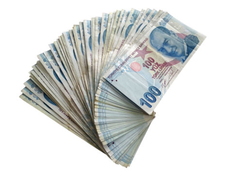 a pack of hundred Turkish liras png