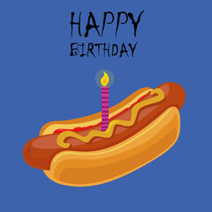Happy birthday to a fast food lover. background for a postcard