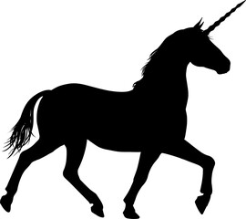 Fototapeta na wymiar Silhouette of Unicorn Horse
