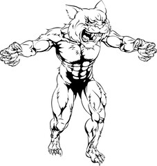 Wildcat scary sports mascot