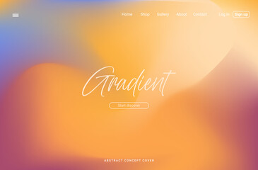 Abstract warm gradient background with red orange and blue colors. Mesh soft background with autumn colors for Poster, Brochure, Advertising, Placard, Invitation Card, Landing Page Website © smile_flower