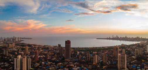 Marine Drive Mumbai Panorama - Most Beautiful landscape shot 