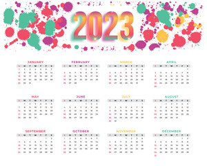 Modern 2023 new year calendar design