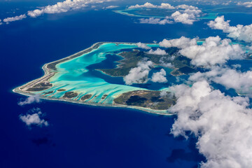 Aerial Bora Bora Tahaa Society Islands French Polynesia © Spotmatik