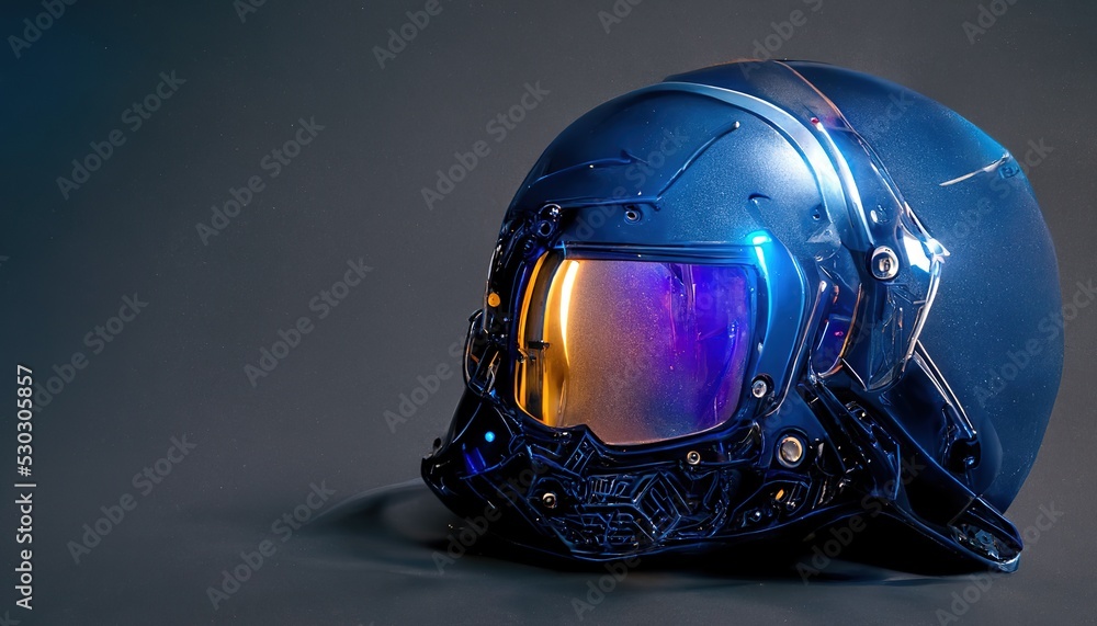 Aufkleber Futuristic virtual reality helmet for global network usage