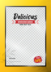 Delicious food menu poster A4 template