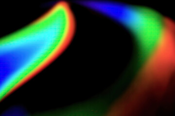 RGB crystal prism light dispersion on black background