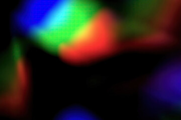 RGB crystal prism light dispersion on black background