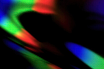 RGB crystal prism light dispersion on black background