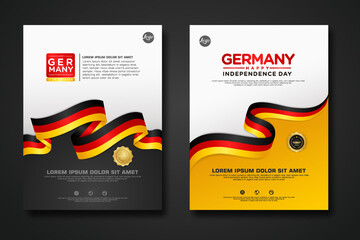 Set poster design Germany unity day background template