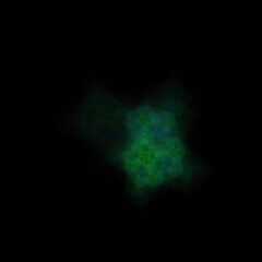 Colorful fractal nebula dust on black background