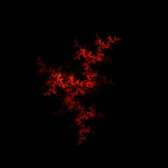 Colorful fractal nebula dust on black background