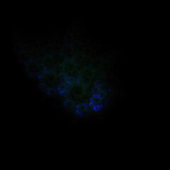 Colorful fractal nebula dust on black background