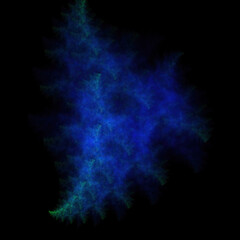 Colorful fractal nebula dust on black background