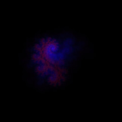 Colorful fractal nebula dust on black background