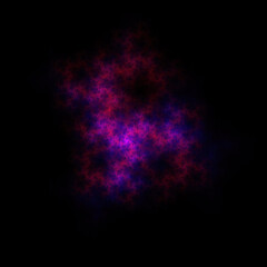 Fototapeta premium Colorful fractal nebula dust on black background