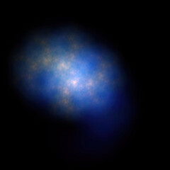 Colorful fractal nebula dust on black background