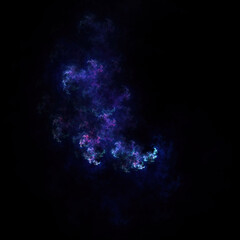 Naklejka na ściany i meble Colorful fractal nebula dust on black background