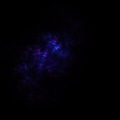 Colorful fractal nebula dust on black background