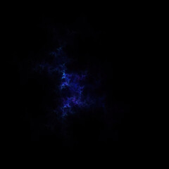 Colorful fractal nebula dust on black background