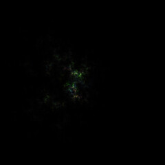 Colorful fractal nebula dust on black background