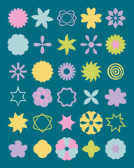 Modern brutalist style poster with geometric shapes and forms. Modern minimalist vector print with simple figures and swiss graphic elements.