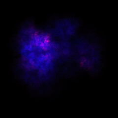 Colorful fractal nebula dust on black background