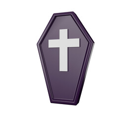 Obraz premium 3d rendering of coffin halloween icon