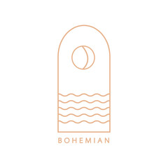 Logo in a modern style. Vector linear icon. Boho characters - solar logo design templates - abstract design elements for modern minimalist style social media posts and stories.