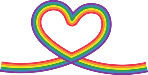 LGBTQ_Rainbow heart line