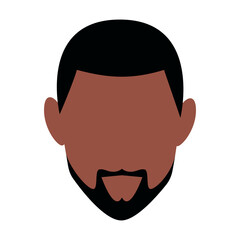 African Black Man Character Face Icon
